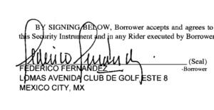 Federico Fernandez Senderos signature and button